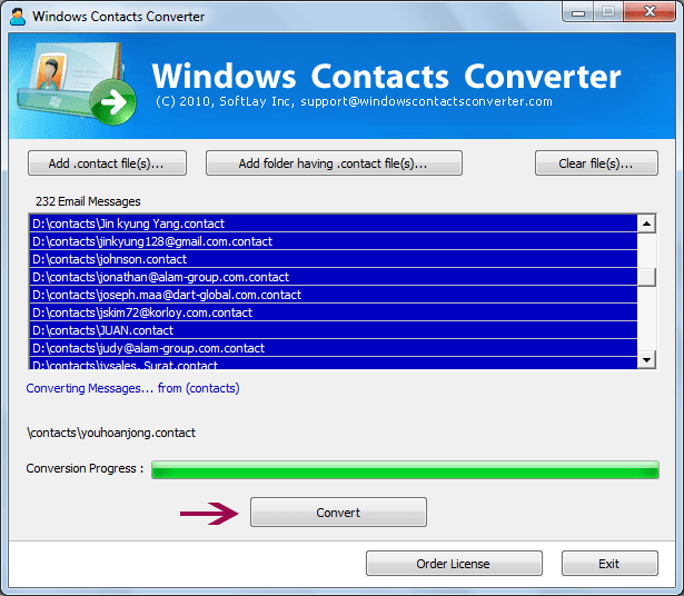 SoftLay Windows Contacts Converter