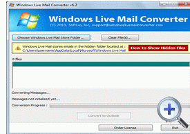 Select the windows live mail folder