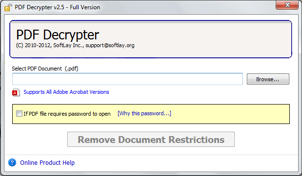 Remove Restrictions from PDF File